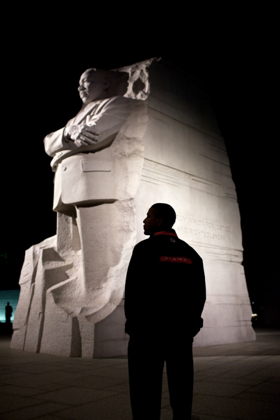 President Barack Obama tours the Martin Luther King, Jr. National Memorial in Washington, D.C., Oct. 14, 2011. (Official White House Photo by Pete Souza)